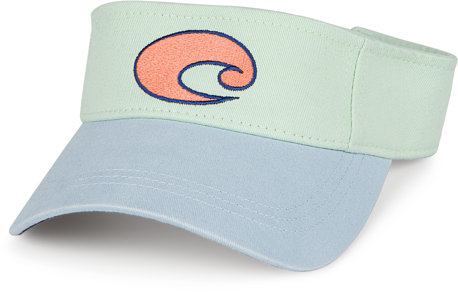 Costa Del Mar Costa Cotton Visor In Carolina Blue, - Costa Del Mar Cotton Visor - Carolina Blue (2000x1000), Png Download