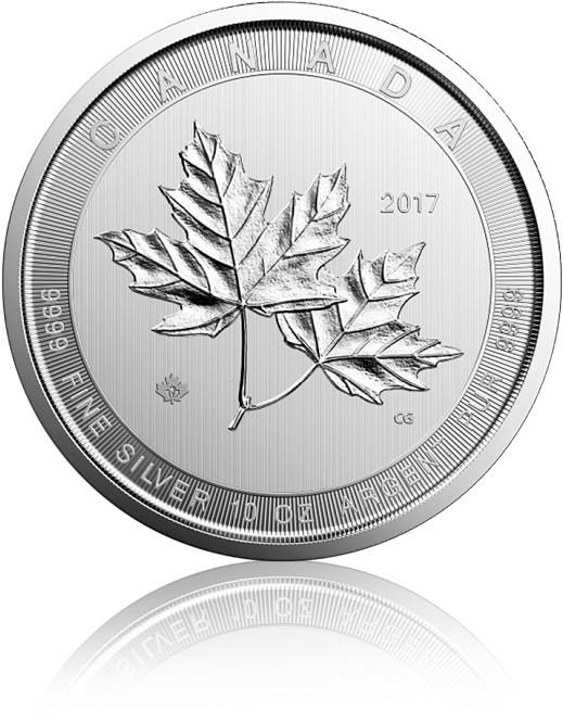 Magnificent Maple Leaf - 2017 10 Oz Canadian Silver Magnificent Maple Leaf (800x800), Png Download