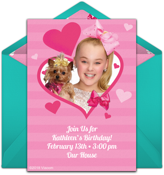 Jojo Siwa Hearts Online Invitation - Jojo Siwa Poster (650x650), Png Download