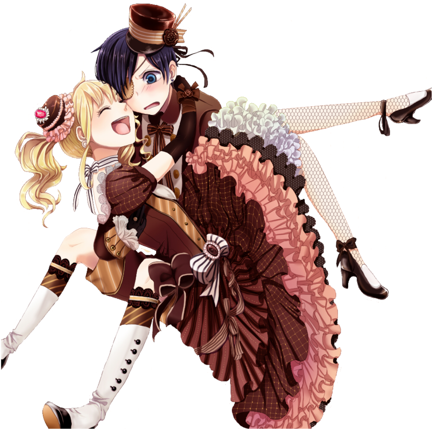 Ciel Phantomhive, Elizabeth Midford - Black Butler Lizzy And Ciel (900x893), Png Download