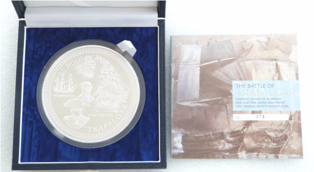 2005 Alderney Battle Of Trafalgar Fifty Pound Silver - Ramage At Trafalgar [book] (1050x350), Png Download