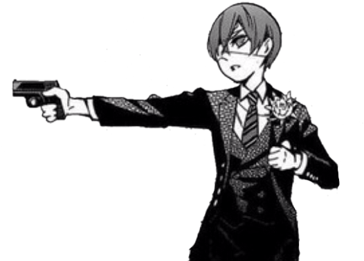 Transparent Ciel In A Classy School Uniform Holding - Ciel Phantomhive With A Gun (640x428), Png Download