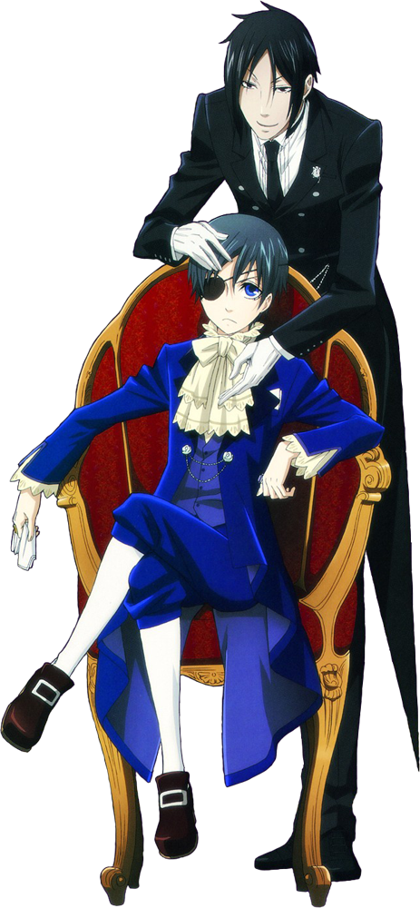 Sebastian And Ciel Phantomhive 5 - Black Butler Wall Scroll - Sebastian & Ciel [tall] (463x1000), Png Download