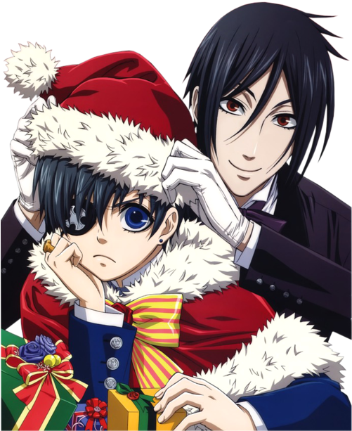 Anime, Black, Black Butler, Butler, Ceil Phantomhive, - Ciel X Sebastian Christmas (500x677), Png Download