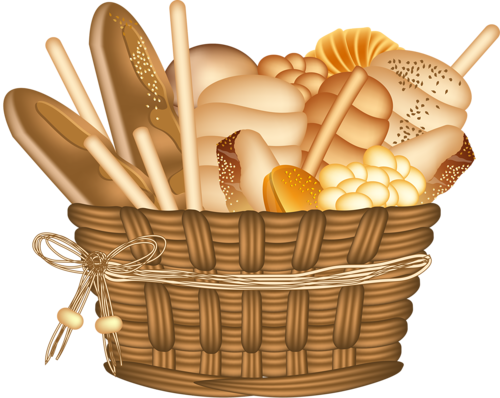 14 - Clip Art Bread Basket (500x398), Png Download