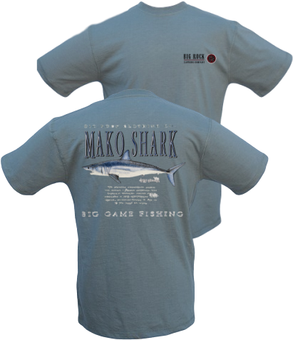 Big Rock Big Game Fishing Series ~ Mako Shark - Active Shirt (428x644), Png Download