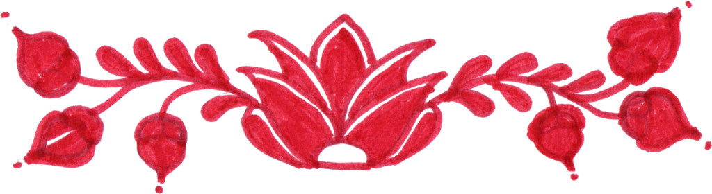 Red Flower Drawing Page Divider 1 - Hand Drawn Flower Divider Transparent (1024x280), Png Download