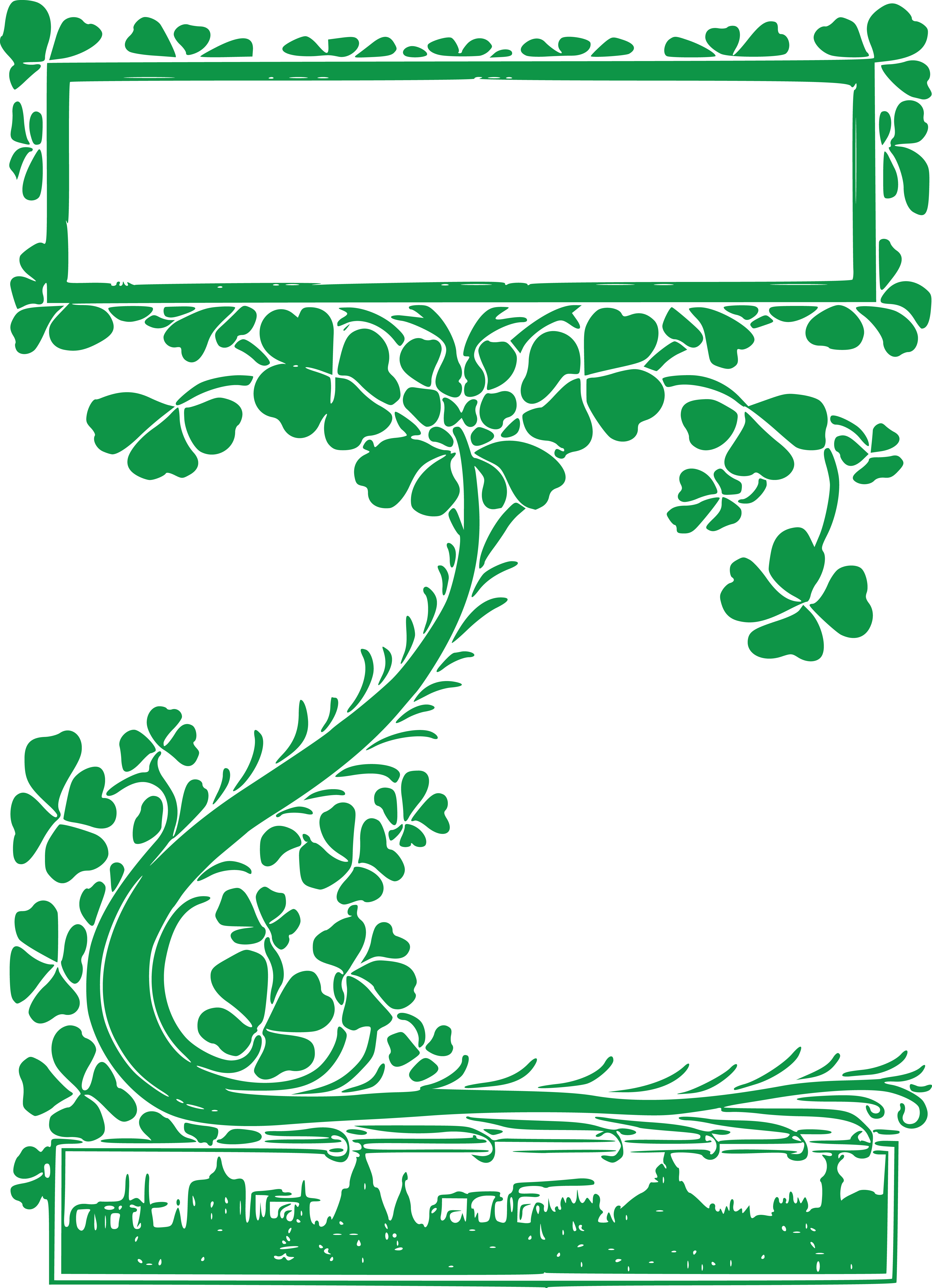 Free Clipart Of A St Patricks Day Vintage Retro Clover - Shamrock (4000x5528), Png Download