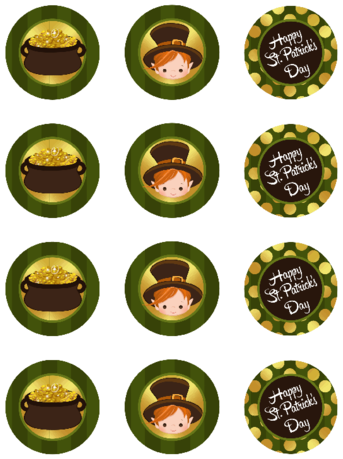 Ol2682 - 2" Circle - St - Patricks Day Round Cupcake - Magic Party Favor Tag Printables (386x500), Png Download