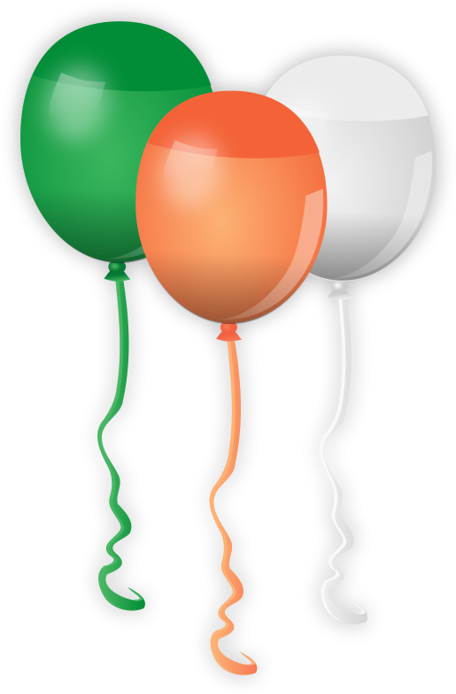 St Patricks Day Girl With Clover - Red White And Blue Balloons Clip Art (528x800), Png Download