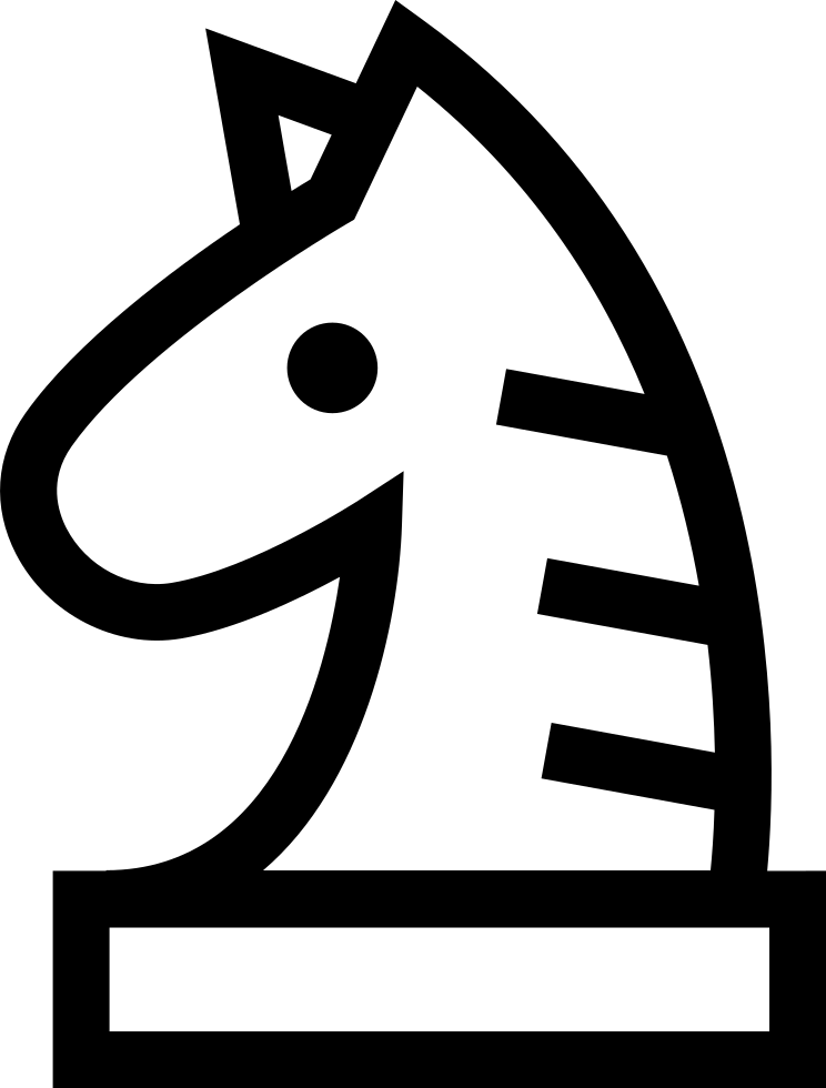 Knight Chess Piece Outline - Knight (744x980), Png Download