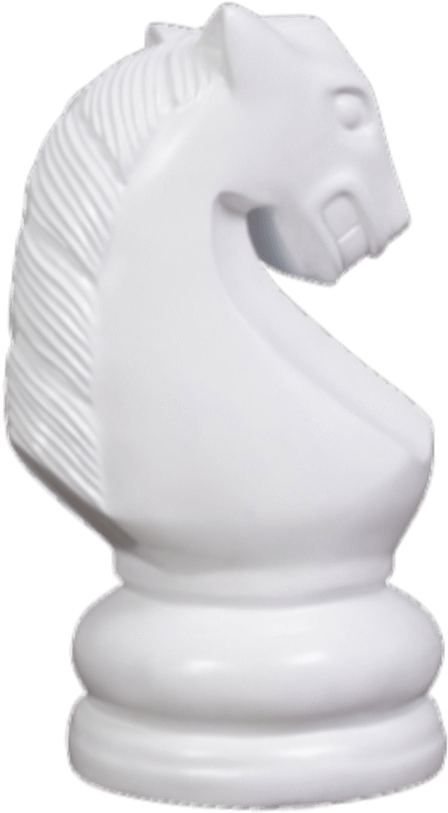 Megachess 28 Inch White Fiberglass Knight Giant Chess - Chess (1000x1000), Png Download