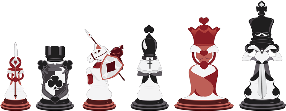 Left To Right - Alice In Wonderland Chess Png (1200x493), Png Download