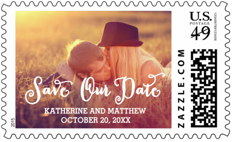 Save The Date Card - Wedding Photos Postage Stamp (520x520), Png Download
