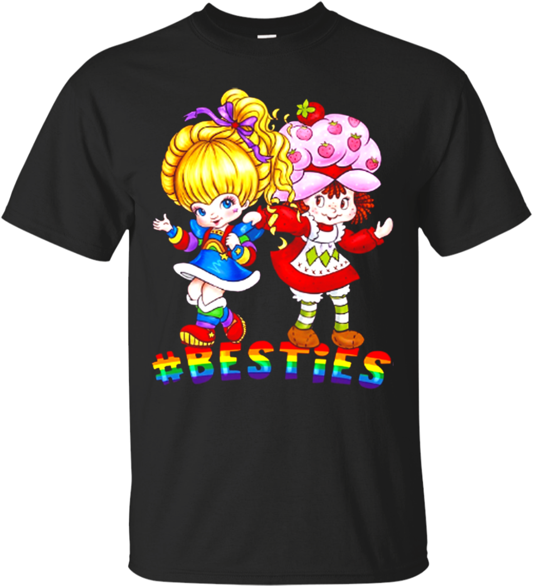 #besties Robot Brite And Strawberry Shortcake T Shirt - Rainbow Brite Strawberry Shortcake Besties Shirt (1155x1155), Png Download