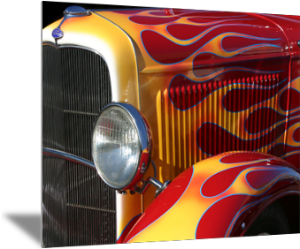 Hot Rod Flame Paint Mounted Print - Antique Car (400x400), Png Download