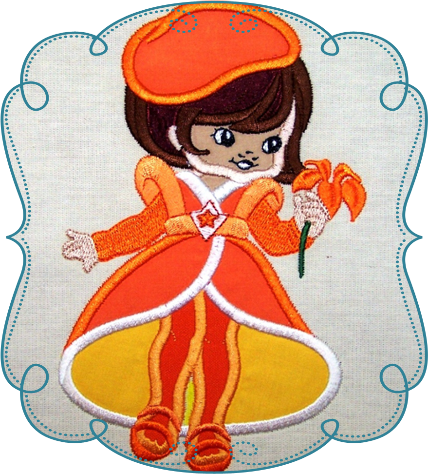 Orange Lizzy - Embroidery (1000x1000), Png Download