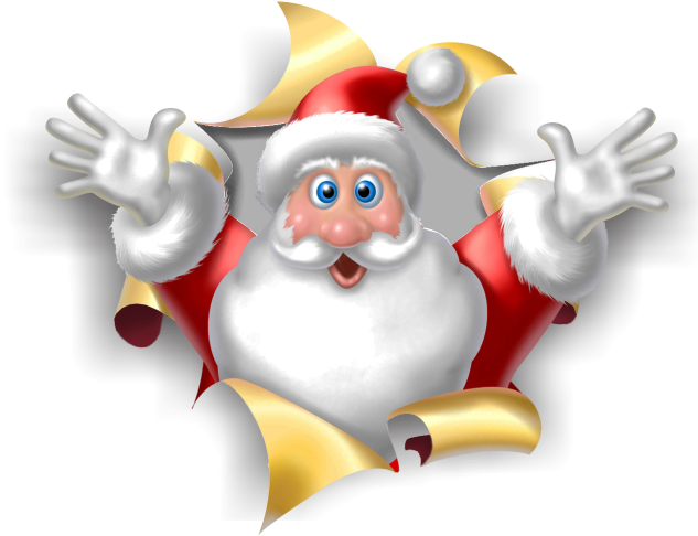 Papai Noel - Christmas Santa (633x486), Png Download