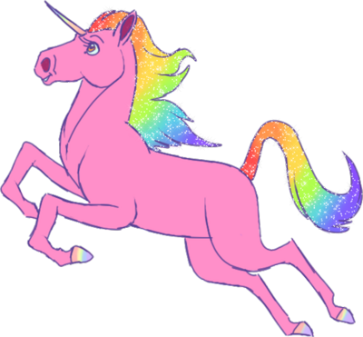 Pink Unicorn Psd - Розовый Единорог Пнг (400x371), Png Download