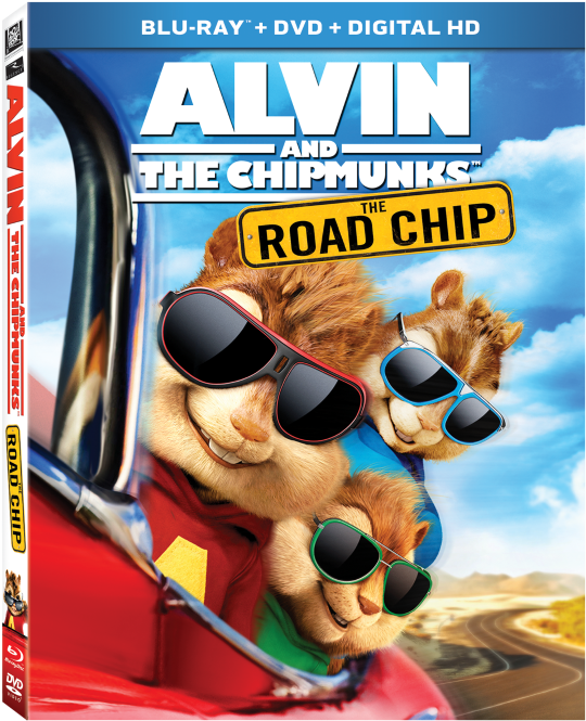 Alvin & The Chipmunks - Alvin And The Chipmunks The Road Chip Blu Ray (600x721), Png Download
