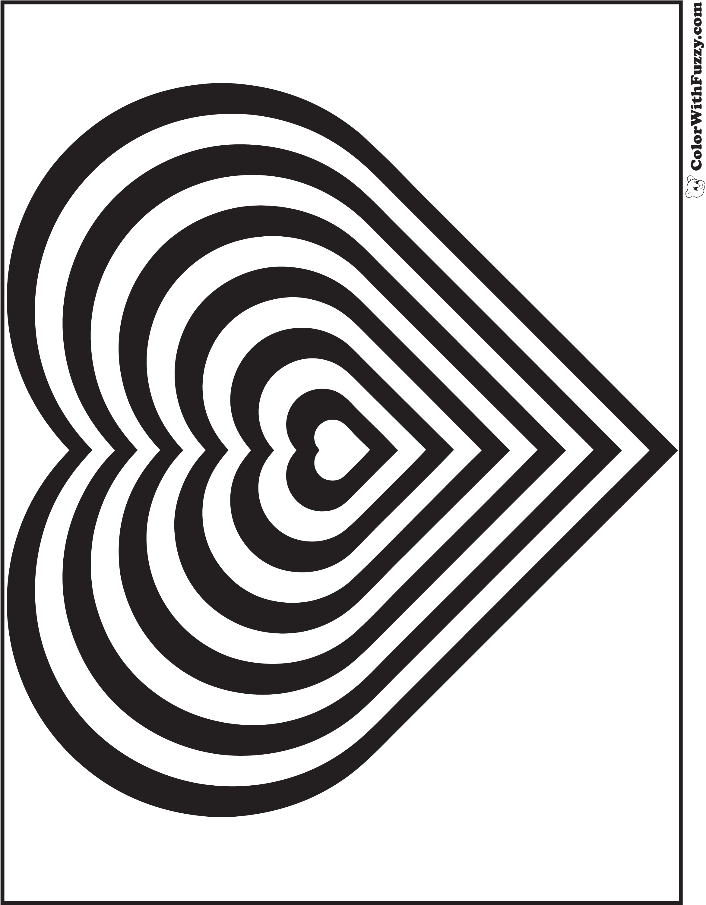 Geometric Heart Coloring Page Main Image - Poliwhirl (2550x3300), Png Download