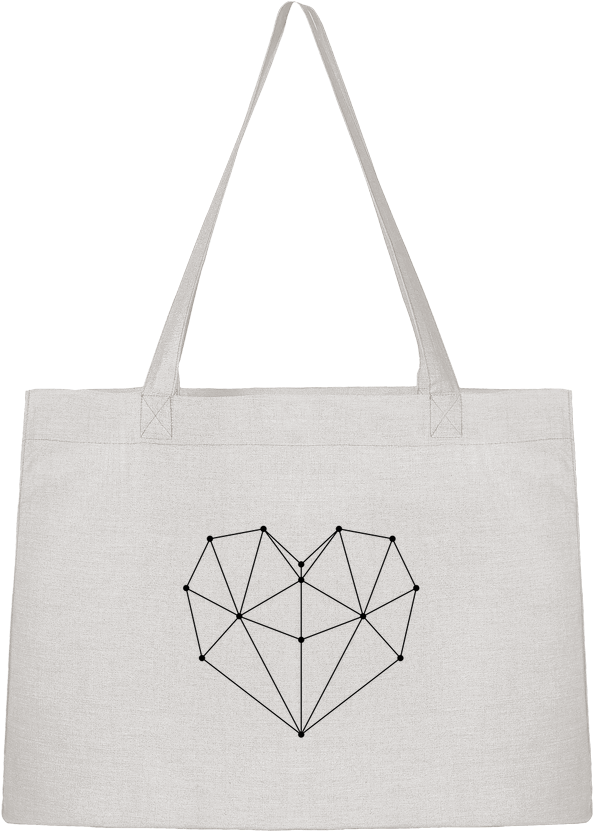 Shopping Tote Bag Stanley Stella Geometric Heart By - Bag (690x850), Png Download