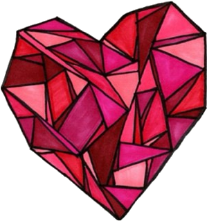 Geometric Heartheart - Geometric Heart Art Print - Mini By Suzz (427x376), Png Download