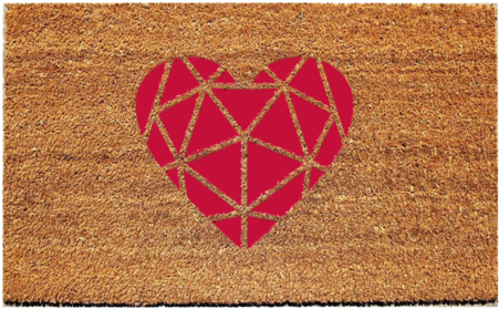 Geometric Heart Doormat - Door Mats (480x300), Png Download