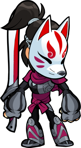 Brawlhalla Wiki Conceptual Art, Boards, Hero, Video - Hattori Brawlhalla (320x582), Png Download
