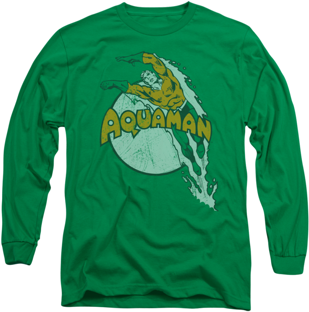 Download Dorkees - Com - Aquaman - Splash Long Sleeve T Shirt, PNG ...