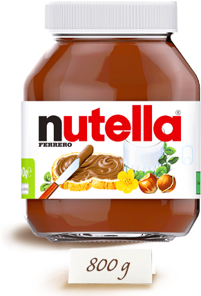 Ferrero Nutella Made In Italy, 800g Glass Jar - Nutella 750g (319x460), Png Download