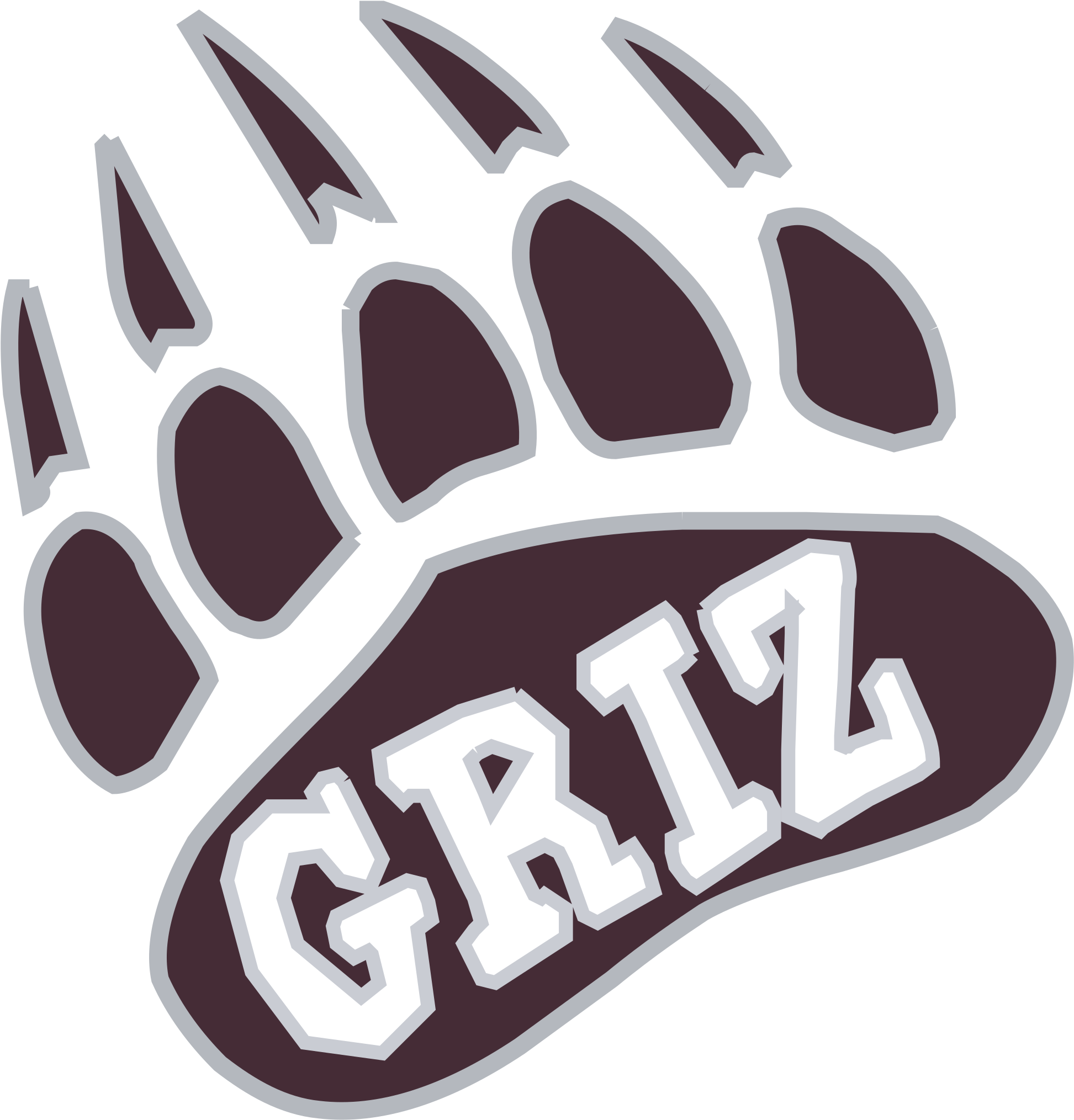 Montana Grizzlies Logo Png Transparent - Montana Grizzlies Paw (2400x2400), Png Download