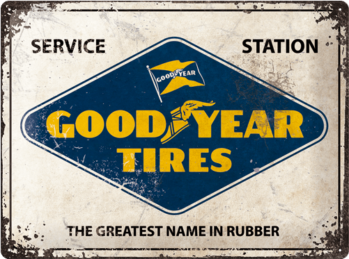 Goodyear Logo White Sign 30×40 Cm - Signpast Goodyear Tires Sign 00137 (500x500), Png Download