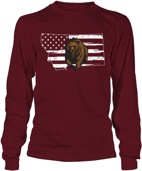 Montana Grizzlies Logo State Nation Flag Shirt - My Home Is Portland Timbers Unisex Long Sleeve (600x600), Png Download