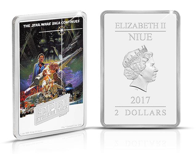 The Empire Strikes Back 1oz Silver Coin - 2017 Star Wars - The Empire Strikes Back 1oz Silver (1000x500), Png Download