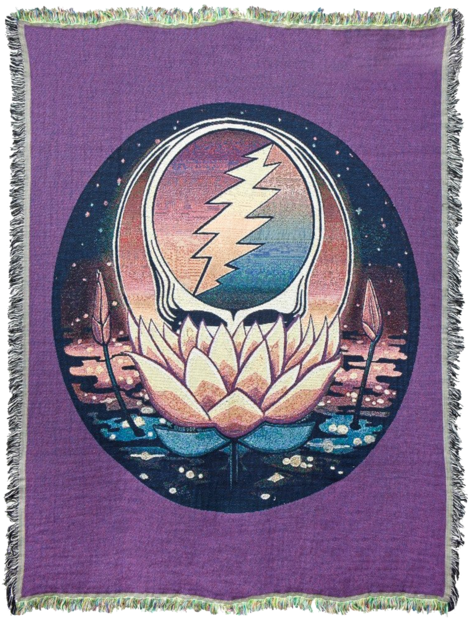 Grateful Dead Lotus Stealie Woven Cotton Blanket - Steal Your Face (620x620), Png Download