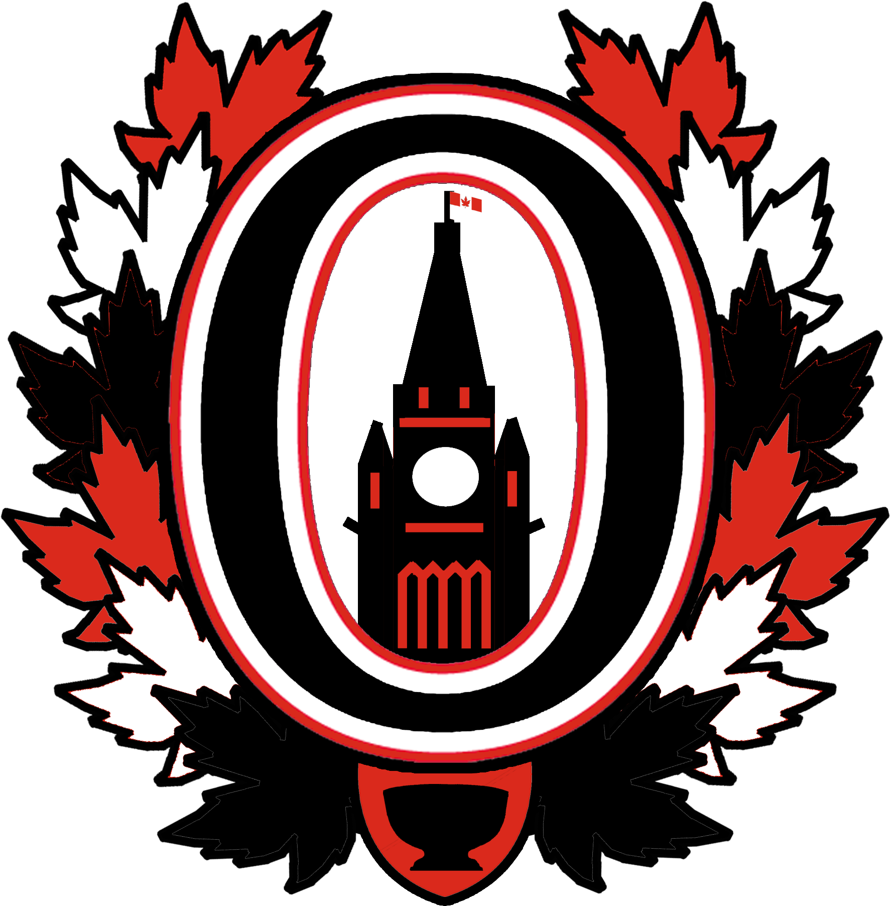 Ottawa Senators Peace Tower Logo Copy - Ottawa (2000x2000), Png Download