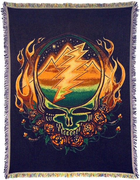 Grateful Dead Scarlet Fire Stealie Woven Cotton Blanket-preorder - Steal Your Face (620x620), Png Download