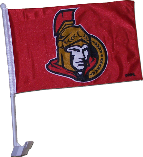 Ottawa Senators Window Mounted Red Car Flag - Ottawa Senators Car Flag (500x546), Png Download