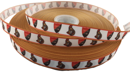 Ottawa Senators Printed Ribbon, 5/8" Grosgrain Hockey - Ceramic (500x500), Png Download