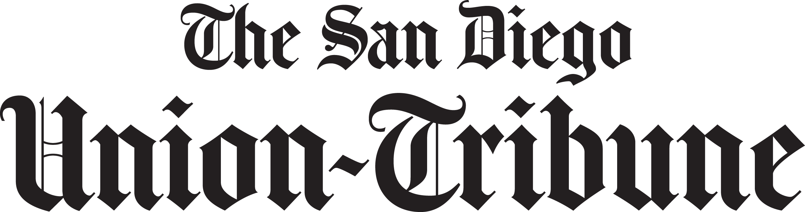 San Diego Union Tribune Logo Gaslamp San Diego - San Diego Union Tribune Logo (2584x682), Png Download