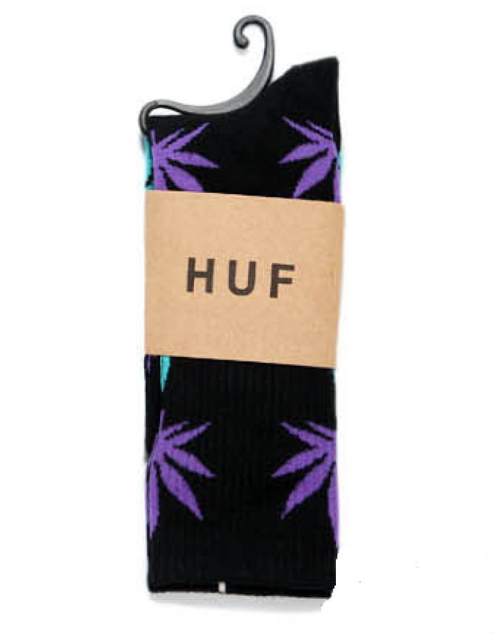 Black And Purple Huf Socks (900x900), Png Download