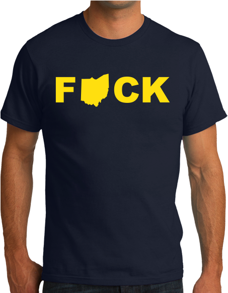 College Sports Rivalry Michigan Football Fan T-shirt - T-shirt (462x580), Png Download