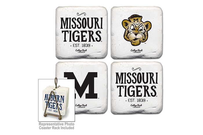Missouri Tigers Vintage Logo 4 Pack Tumbled Stone Coaster - Legacy Syracuse Coaster Set (700x1000), Png Download