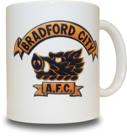Bradford City Fc Home Wear Retro Boars Head Mug - Mug (623x624), Png Download