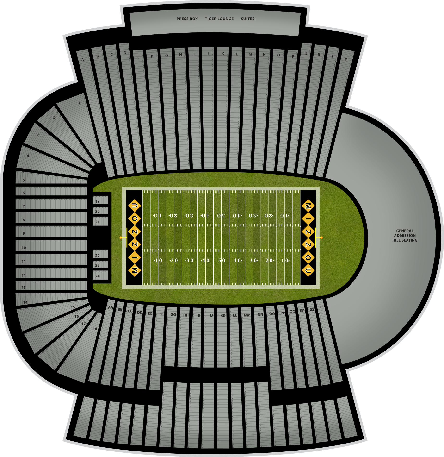 Georgia Football At Missouri Football At Faurot Field - Missouri (2560x1936), Png Download