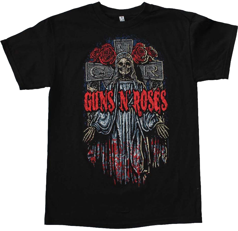 Skeleton Guns N' Roses T-shirt - Guns N Roses Skeleton Cross T-shirt (938x911), Png Download