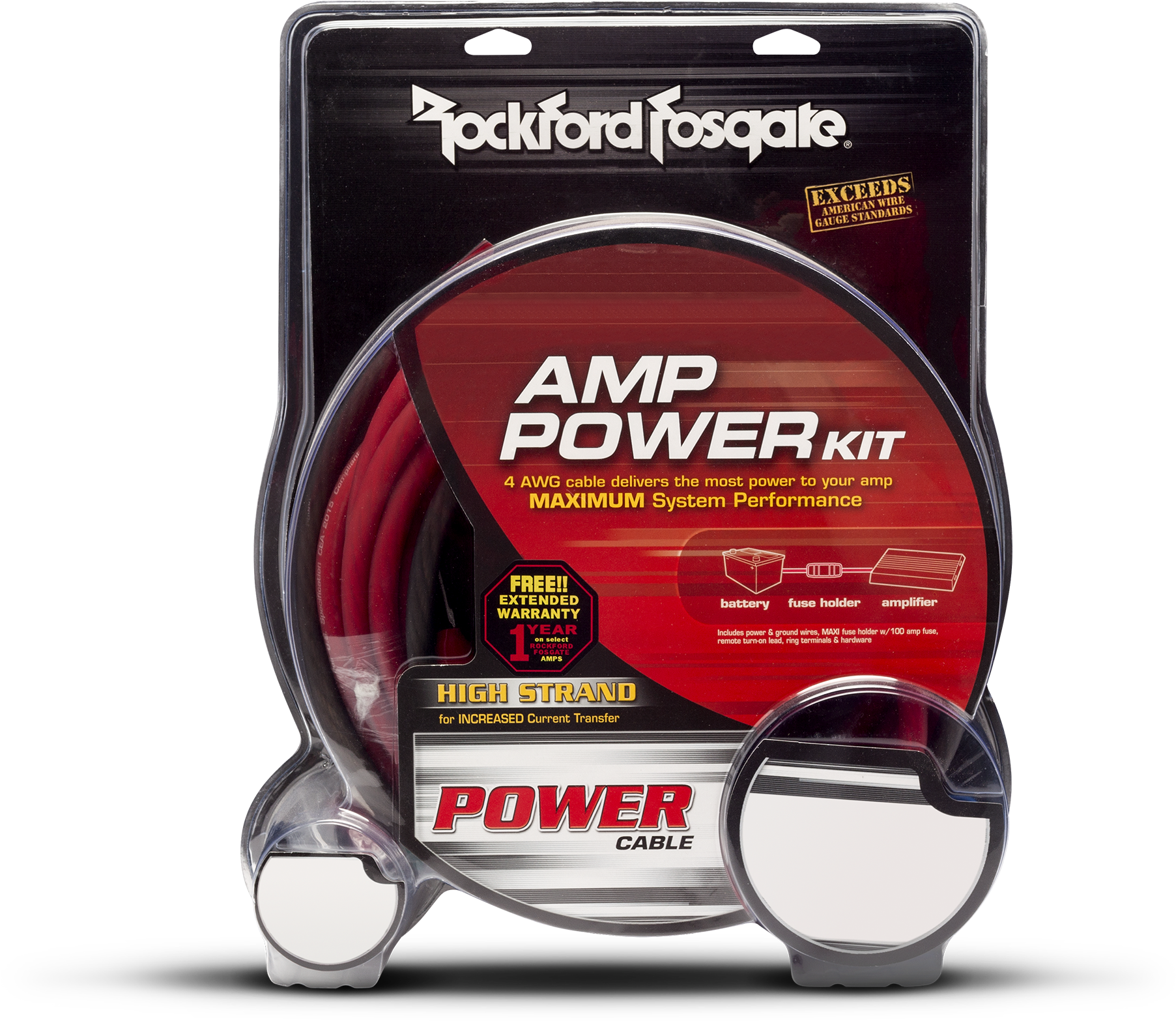 Rockford Fosgate Rfk4x 4awg Power Wiring Kit Inclu - Rockford Fosgate (462x462), Png Download