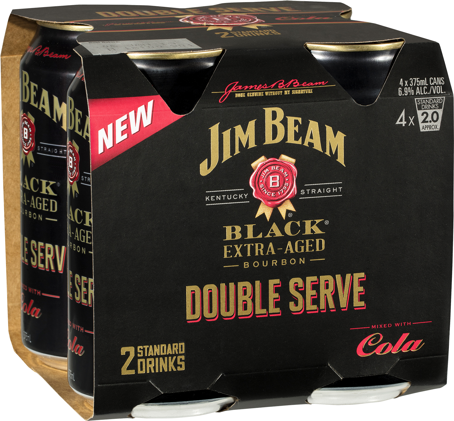 Jim Beam Black Double Serve (1600x2000), Png Download