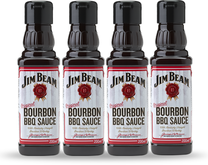 8 X 200ml 4 Bottles Of Jim Beam Bourbon Bbq Sauce - Jim Beam (662x527), Png Download
